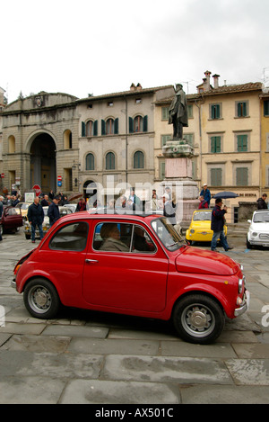 Fiat 500 Rallye Anghiari Toskana Italien Stockfoto