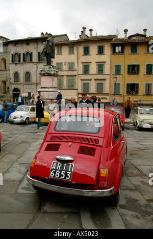 Fiat 500 Rallye Anghiari Toskana Italien Stockfoto