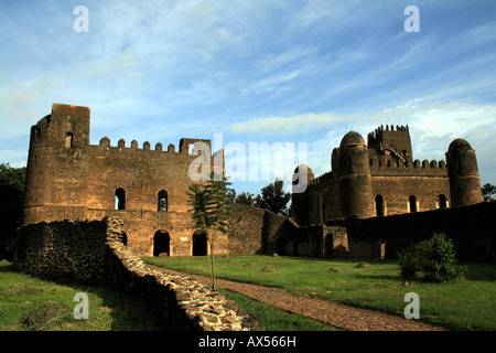 König Fasilides Schloss in Gondar, Amhara Region, Äthiopien Stockfoto