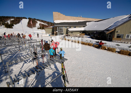 Das Hauptgebäude, Le Massif Skigebiet, Region Charlevoix, Kanada Stockfoto