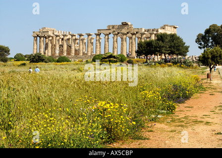 Tempel E sogenannte Tempel der Hera Selinunte Sizilien Italien Stockfoto