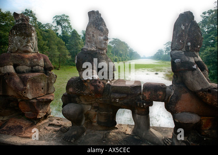 Angkor Thom South Gate Tempel von Angkor-Siem Reap Kambodscha Asien Stockfoto