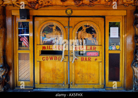 Eintritt in die Cowboy-Bar, Jackson, Wyoming, USA, Nordamerika Stockfoto