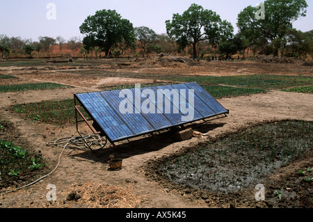 Tankular, Gambia. Solarzellen auf ein landwirtschaftliches Projekt, die internationale Wohltätigkeitsorganisation Beihilfe finanziert. Stockfoto