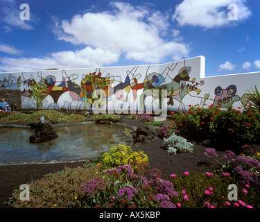 Taro de Tahiche, Fundacion Cesar Manrique, Wandbild entwickelt 1992, Lanzarote, Kanarische Inseln, Atlantik, Spanien, Europa Stockfoto