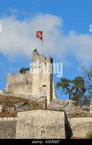 Stein-Festung Ruinen, Baden, Kanton Aargau, Schweiz, Europa Stockfoto