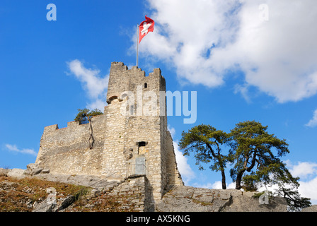 Stein-Festung Ruinen, Baden, Kanton Aargau, Schweiz, Europa Stockfoto