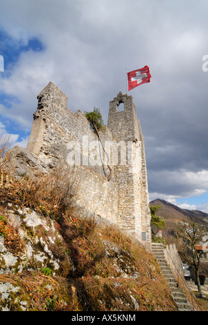 Stein-Festung Ruinen, Baden, Kanton Aargau, Schweiz, Europa Stockfoto