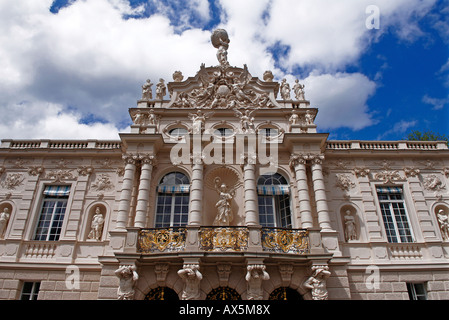 Vorderansicht von Schloss Linderhof, Upper Bavaria, Bayern, Deutschland, Europa Stockfoto