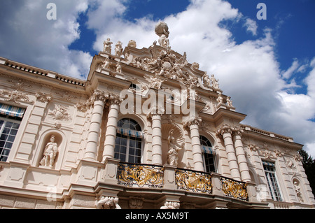 Vorderansicht, Schloss Linderhof, Upper Bavaria, Bavaria, Germany, Europe Stockfoto