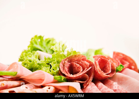 Luncheon Meat Platter, Aufschnitt Stockfoto