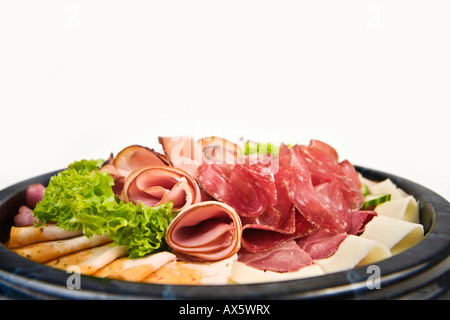 Luncheon Meat Platter, Aufschnitt Stockfoto