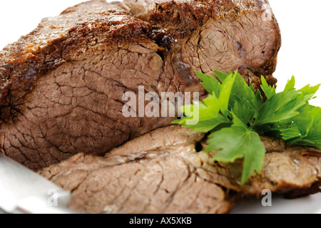 Roastbeef auf Platte Stockfoto