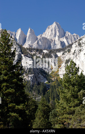 Mount Whitney (4350 m), der kalifornischen höchsten Berg und höchsten Gipfel der Sierra Nevada, Kalifornien, USA, Nordamerika Stockfoto