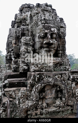 Stone Gesicht, Südost-Asien, Kambodscha, Angkor Thom, Bayon Tempel Stockfoto