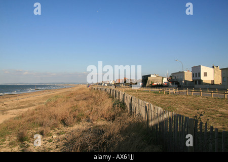 Blick entlang der Sword Beach in Colleville-Montgomery, Normandie, Frankreich. Stockfoto