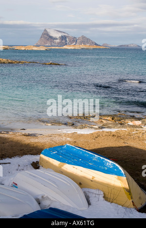 Fischerdorf Sommarøy Insel nördlichen Norwegen arktischen Kreis winter Stockfoto