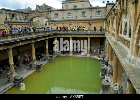 Das römische Bad an der historischen Stadt Bath Stockfoto