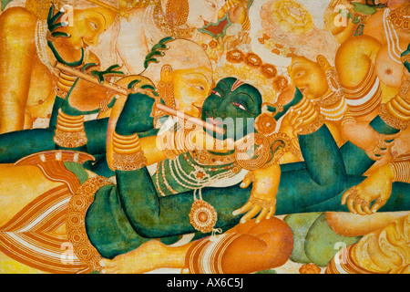 Ramayana Wandmalereien im Inneren Mattancherry oder Dutch Palace in Cochin, Indien Stockfoto