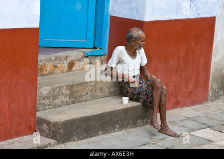 Alter Mann in Jew Town in Mattancherry Cochin Indien Stockfoto