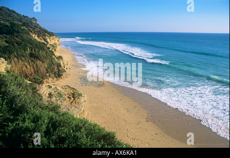 Spanien, Caños de Meca, Kap Trafalgar, Sonnenuntergang Costa De La Luz, Cadiz. Andalusien unberührter Strand. Stockfoto