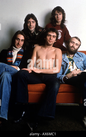 GENESIS UK Gruppe ca. 1980 von links: Peter Gabriel, Steve Hackett, Tony Banks, Mike Rutherford und Phil Collins Stockfoto