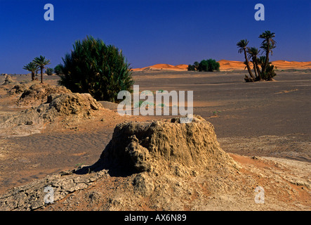Foggara, Brunnen, Trinkwasser, Stadt Merzouga, Merzouga, Errachidia Provinz, Marokko, Nordafrika, Afrika Stockfoto