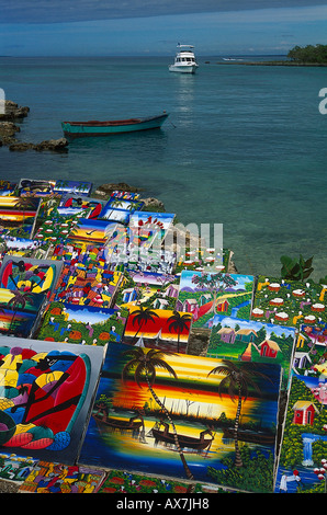 Naive Bilder, machen am Strand, Bayahibe Dominikanische Republik Stockfoto