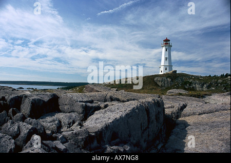 Leuchtturm, Louisbourg, Nova Scotia Kanada Stockfoto