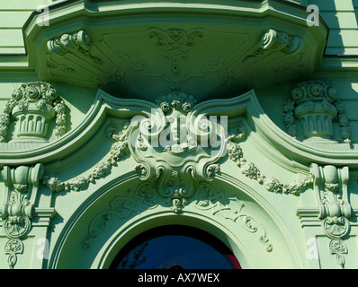 Kunst Nouveau Fassade Prag Tschechische Republik Stockfoto