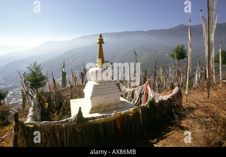 Bhutan Thimpu Changankha Lhakhang stupa Stockfoto