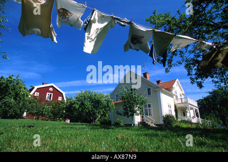 Naes, Geburtsort von Astrid Lindgren auf der linken Seite, Vimmerby, Småland, Schweden Stockfoto