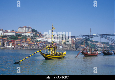 Barcos Rabelos, Rio Douro, Vila Nova De Gaia, Porto Portugal Stockfoto