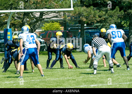 American High School Fußball-Action Stockfoto