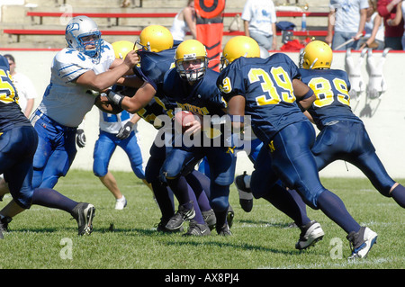 American High School Fußball-Action Stockfoto