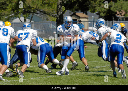 American High School Fußball-Action Stockfoto