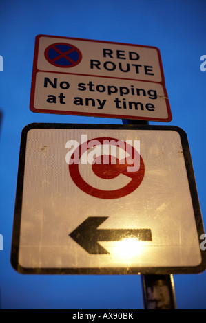 Straßenschild in London Congestion Charge Stockfoto