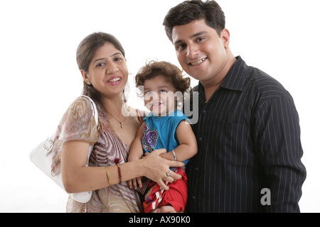 Porträt einer glücklichen Familie Stockfoto