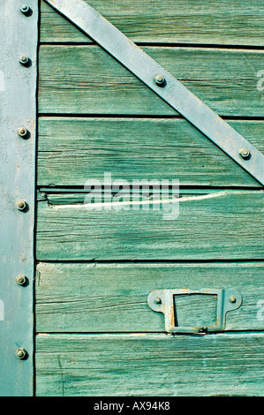 grüne aus Holz Seite ein Waggon Stockfoto