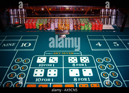 Spieltisch in einem Casino, Las Vegas, Nevada, USA Stockfoto