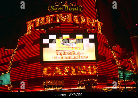 Sam Boyd Fremont Casino in der Nacht, Las Vegas, Nevada, USA Stockfoto