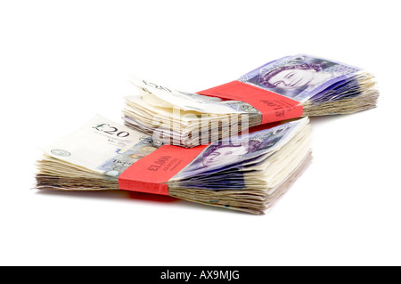 1000 £20 ENGLISCHE STERLING PFUNDNOTEN Stockfoto