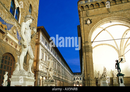 David, Piazza della Signoria, Florenz, Toskana, Italien Stockfoto