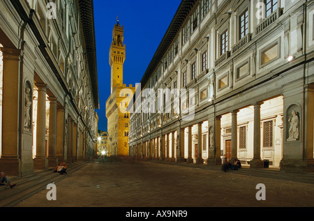 Palazzo Vecchio und die Uffizien, Florenz, Toskana, Italien Stockfoto