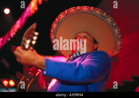 Musiker mit Gitarre, Mariachi, Cancún, Quintana Roo, Yucatan, Mexiko Stockfoto