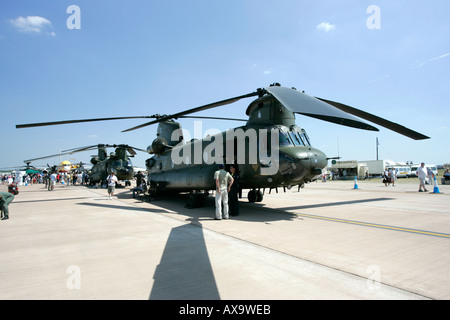 RAF Chinook auf statische Anzeige RIAT 2005 RAF Fairford Gloucestershire England UK Stockfoto