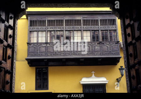 Ucayali Straße Balkon Lima Peru Stockfoto