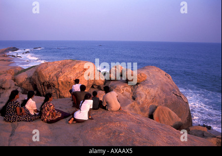 Sonnenuntergang am Strand, Kirinda Sri Lanka Stockfoto