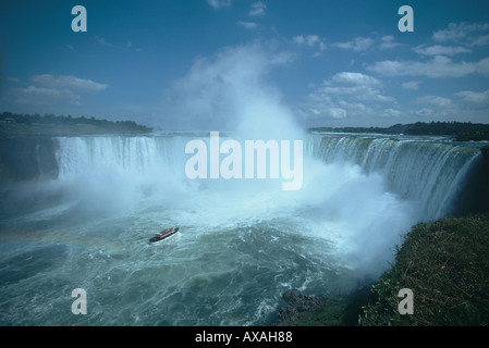 Horseshoe Falls auf der kanadischen Seite 176 Füße nimmt hohe Mädchen des Nebels Besucher fast Falls Ontario Kanada Stockfoto