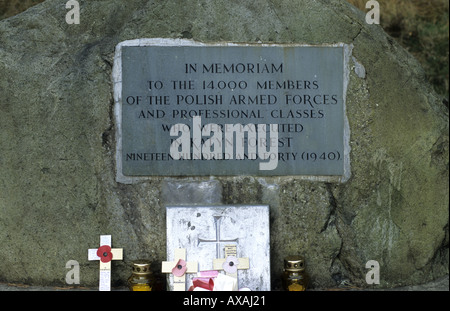 Katyn Memorial, Cannock Chase, Staffordshire, England, Vereinigtes Königreich Stockfoto